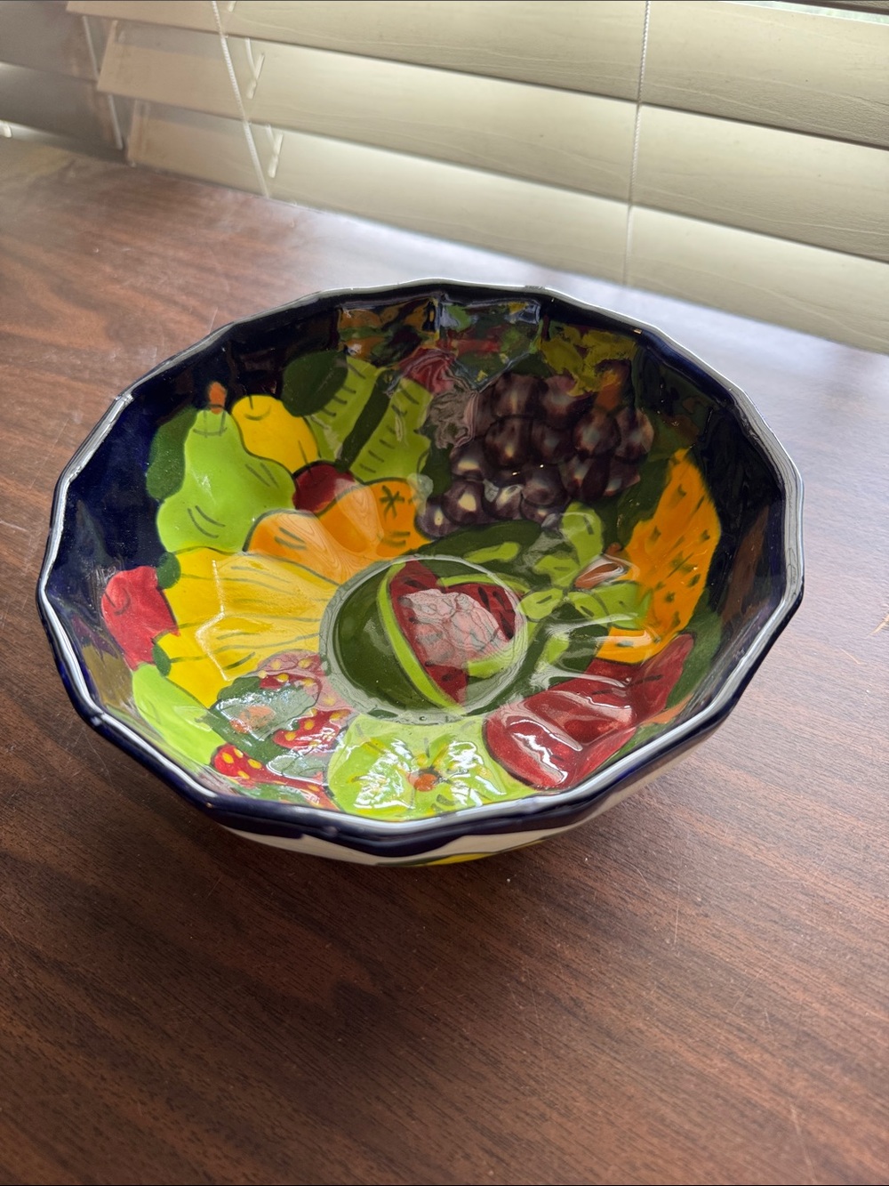 Talavera Puebla Mexico Pottery Bowl and 2 Candle Sticks